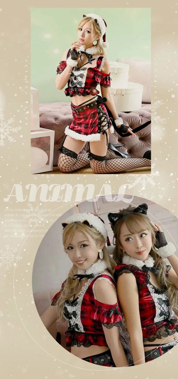 アニマル調のサンタコスプレ