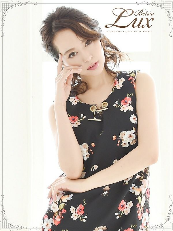 【BelsiaLux】極上質感!セレブアンティークflower花柄フェミニンワンピース