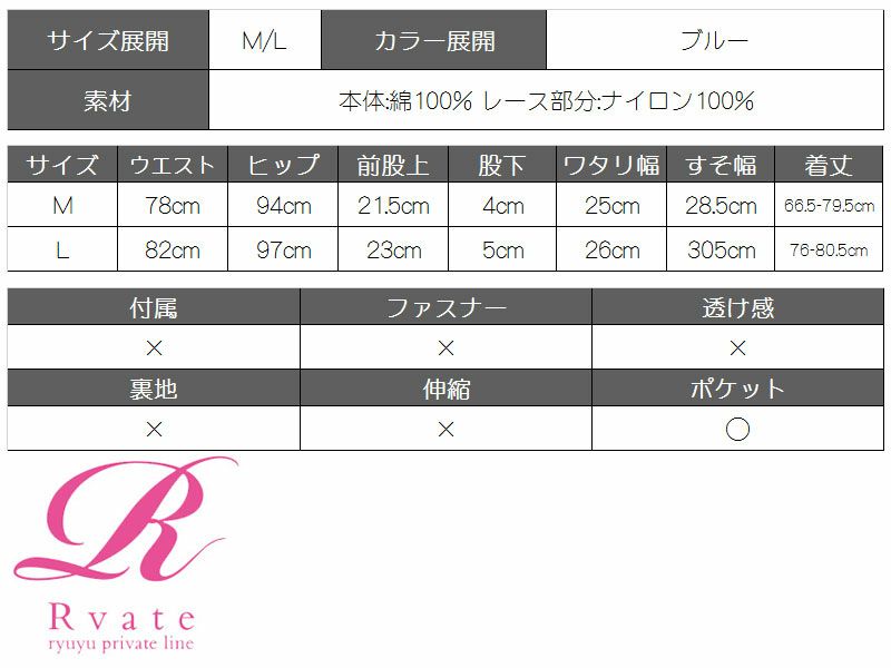 【Rvate】ショート丈ダメージ加工デニムオーバーオール 裾レースデニムサロペット