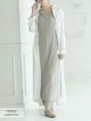 2WAY!!長袖ロングシャツワンピース 【Rvate/アールべート】(M)(ホワイト/ワイン/カーキ/ブルー/ブラック/ネイビー)