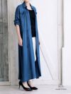 2WAY!!長袖ロングシャツワンピース 【Rvate/アールべート】(M)(ホワイト/ワイン/カーキ/ブルー/ブラック/ネイビー)
