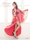 【流遊】花魁!和柄シフォンロングドレス【Ryuyu】 和華柄キャバクラ着物ドレス