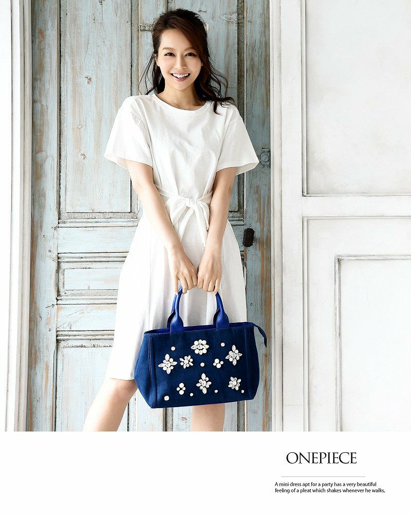 【LAfume】リラックス前結びゆったりTシャツキャバワンピース ビッグTシャツ カジュアル○ 袖付膝丈ワンピース