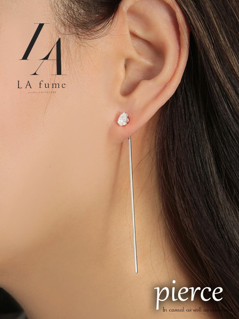 【LAfume】2WAY!しずくモチーフロングバーピアス パーティードレスやキャバクラドレスにも◎アクセサリー【ラフューム】