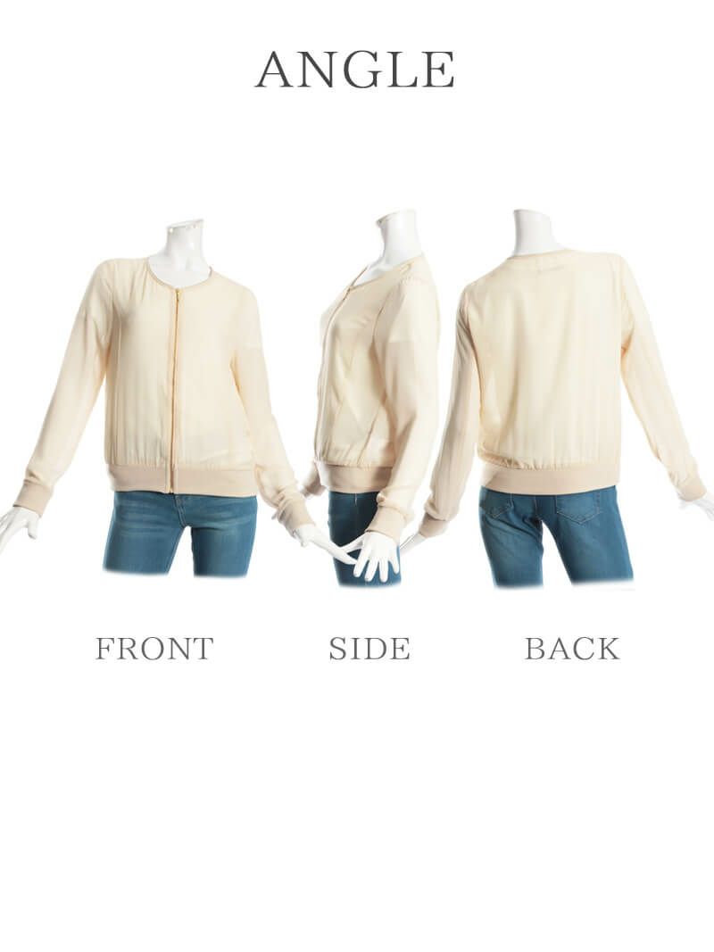 20%OFF]SALE￥2178→￥1742！ 【Rvate】肌魅せsexy!シースルーブルゾン 透けシフォンキャバジャケット  Rew-You(リューユ)