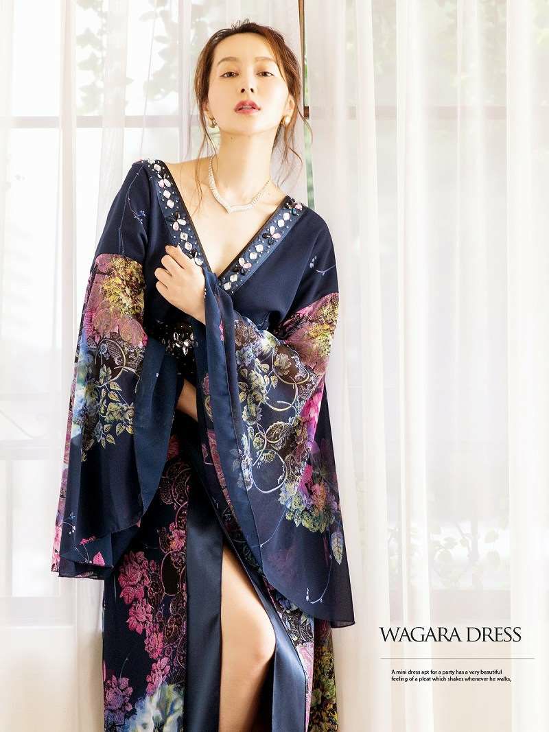 【流遊】大人シック美グラデ花魁シフォンドレス【Ryuyu】【リューユ】キャバクラ着物ロングドレス