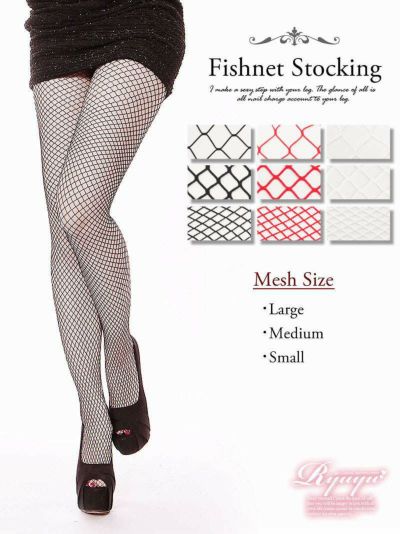 定番!!カラーセクシー網タイツ【Ryuyu】(Small/Medium/Large)(ブラック/ホワイト/レッド)