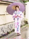 【即納】ピンク菖蒲花柄浴衣  丸山慧子 着用レディース浴衣3点セット