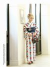 【即納】レトロ水玉柄キャバ浴衣 まぁみ 着用キャバ浴衣3点セット(フリーサイズ)(A柄)