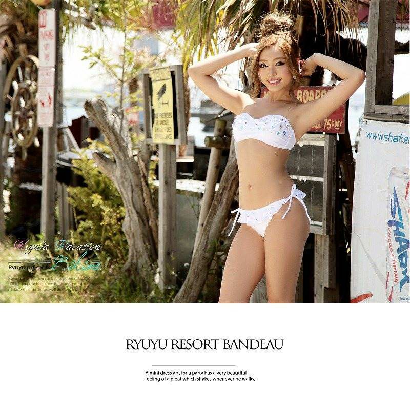 【即納】キャンディービジュー付バンドゥビキニ  キャバ水着 2点セット