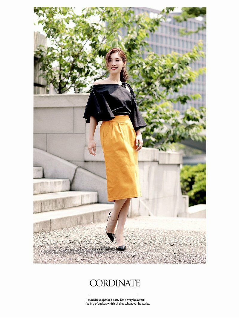 【Rvate】ワンショルダーフリル袖ブラウス 七分袖無地トップス