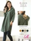 【Rvate】バックリボンシャツワンピース ドロップショルダーミディアム丈ワンピース