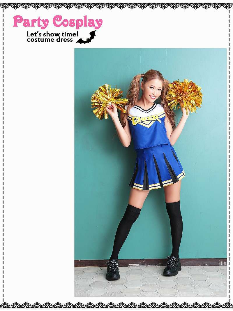 Lサイズ追加！ 【キャバコスプレ2点セット】オソロでカワイイ！2pチアガールコスプレセット【Ryuyu】【リューユ】チアリーダーズコスチューム イベントやハロウィンに♪