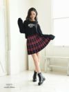 【Rvate】チェック柄プリーツスカート 制服風ミニスカート