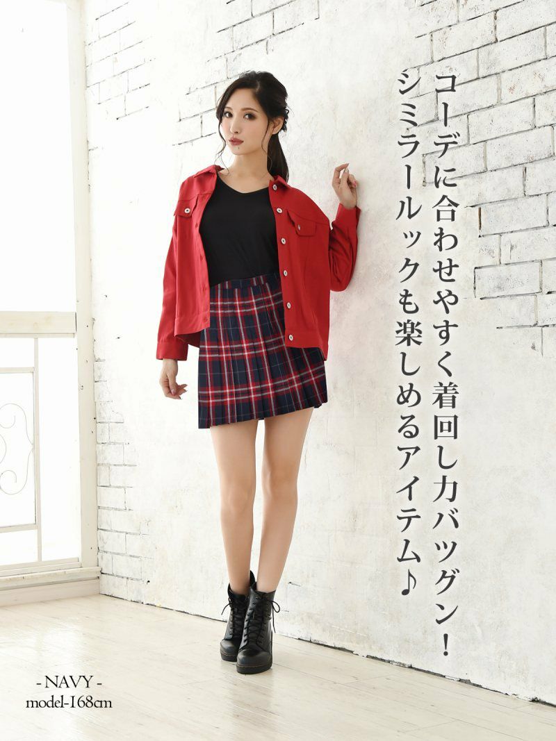 【Rvate】チェック柄プリーツスカート 制服風ミニスカート