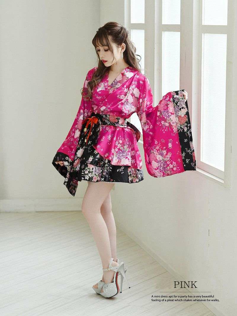 ピンク 黒花柄ミニセットアップ花魁ドレス 流遊 りゅうゆう M L ブラック レッド ピンク Rew You リューユ ピンク 黒花柄ミニセットアップ花魁ドレス 流遊 りゅうゆう M L ブラック レッド ピンク Rew You リューユ