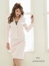 フリンジツイード膝丈スカートフォーマルスーツ 加賀美早紀 着用スーツ【Belsia/ベルシア】(S/M/L/XL)(ブラック/ホワイト/ピンク)