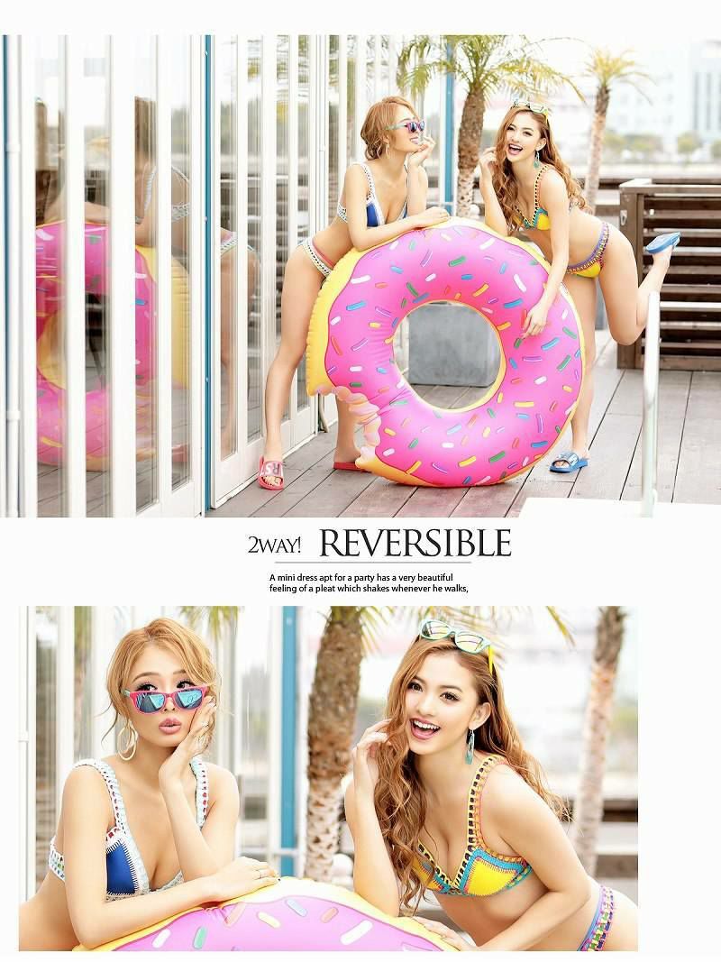リバーシブル　ブラジリアンビキニ 水着 2wayリバーシブルかぎ編みブラジリアンビキニ【Ryuyu