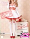 【即納】【キャバコスプレ5点セット】悩殺谷間魅せ大人セクシーナースコスプレセット【noalice By Ryuyu】【ノアリス】看護婦コスチュームカットアウトデザインコスチュームイベントやハロウィンに♪