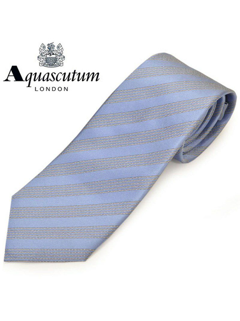 ネクタイ アクアスキュータム メンズ Aquascutum ストライプ柄シルクネクタイ(サイズ剣幅8cm)eam20s014 AQSS329-3 ライトブルー OEO