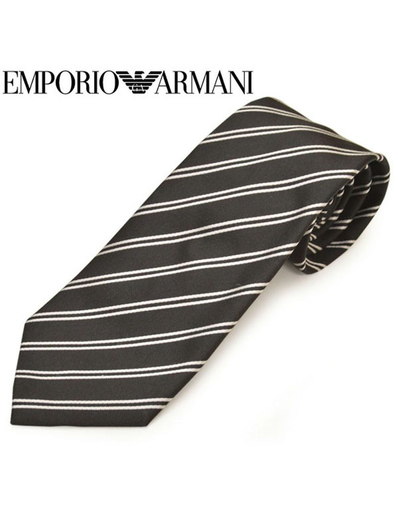 ネクタイ エンポリオアルマーニ メンズ EMPORIO ARMANI ストライプ柄シルク (サイズ剣幅8.5cm)eea20s002 0P307-00120 00020 BLACK OEO