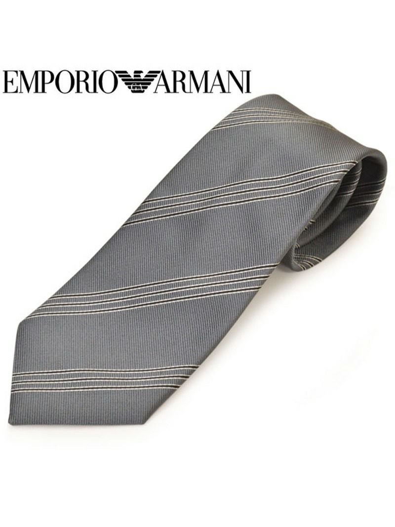 ネクタイ エンポリオアルマーニ メンズ Emporio Armani ストライプ柄シルク サイズ剣幅8 5cm Eeas006 0p310 Anthracite Grey Oeo Rew You リューユ