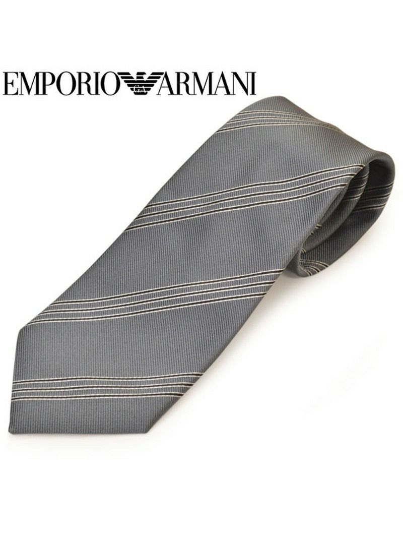 ネクタイ エンポリオアルマーニ メンズ EMPORIO ARMANI ストライプ柄シルク (サイズ剣幅8.5cm)eea20s006 0P310-00044 00044 ANTHRACITE GREY OEO