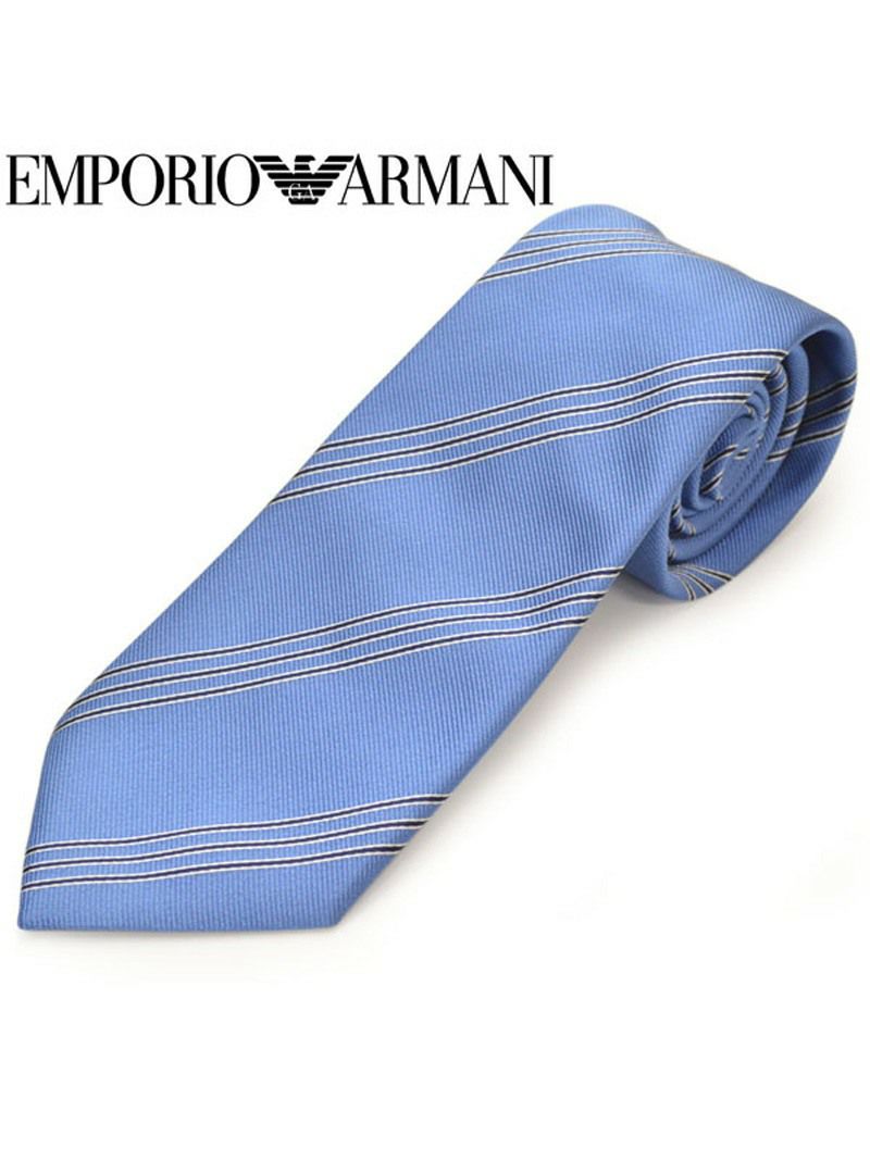 ネクタイ エンポリオアルマーニ メンズ EMPORIO ARMANI ストライプ柄シルク (サイズ剣幅8.5cm)eea20s007 0P310-00631 00631 LIGHT BLUE OEO