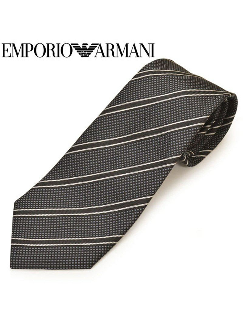 ネクタイ エンポリオアルマーニ メンズ EMPORIO ARMANI ストライプ柄シルク (サイズ剣幅8.5cm)eea20s008 0P311-00020 00020 BLACK OEO