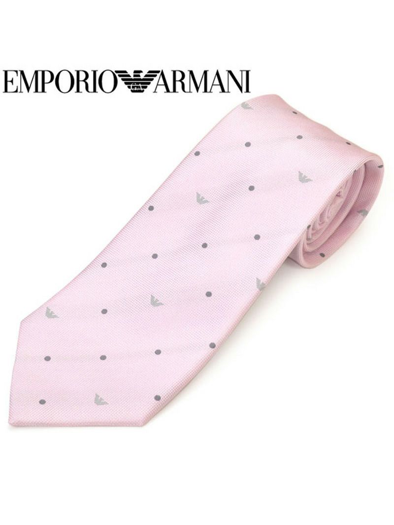 ネクタイ エンポリオアルマーニ メンズ EMPORIO ARMANI イーグルエンブレム/ドット柄シルク (サイズ剣幅8.5cm)eea20s017 0P335-00070 00070 PINK OEO