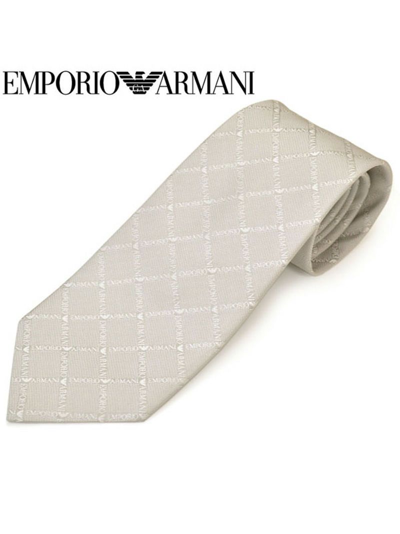 ネクタイ エンポリオアルマーニ メンズ EMPORIO ARMANI ブランドロゴ/チェック柄 (サイズ剣幅8.5cm)eea20s020 8P615-00040 00040 ]PEARL GREY OEO