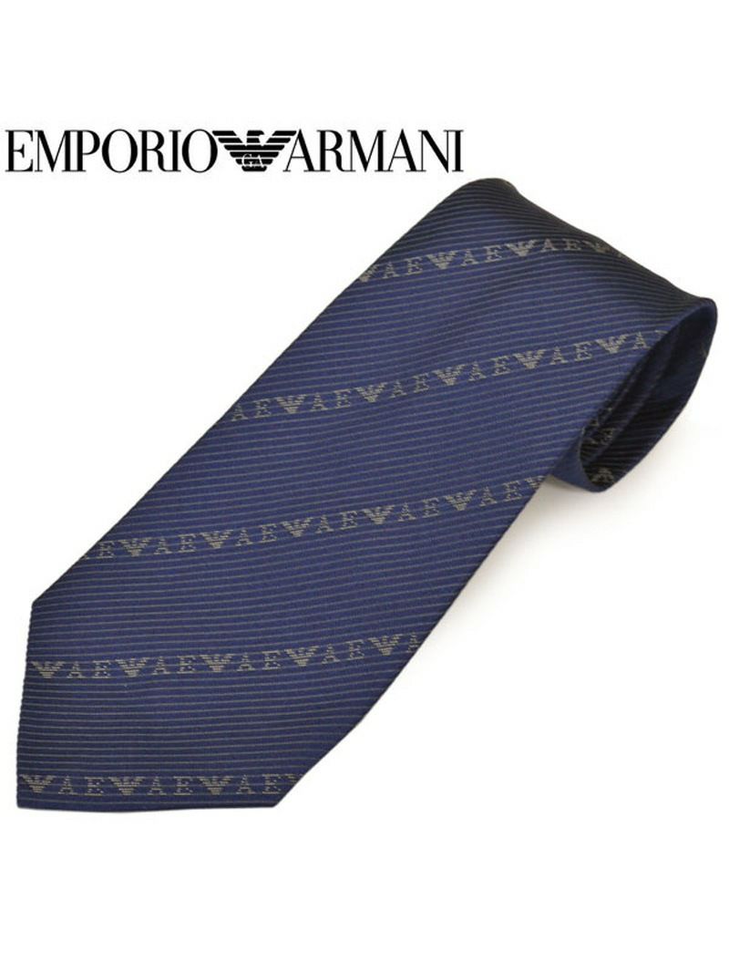 ネクタイ エンポリオアルマーニ メンズ EMPORIO ARMANI ストライプ柄ブランドロゴネクタイ(サイズ剣幅8.5cm)eea20s031 9P618-00036 ネイビー OEO