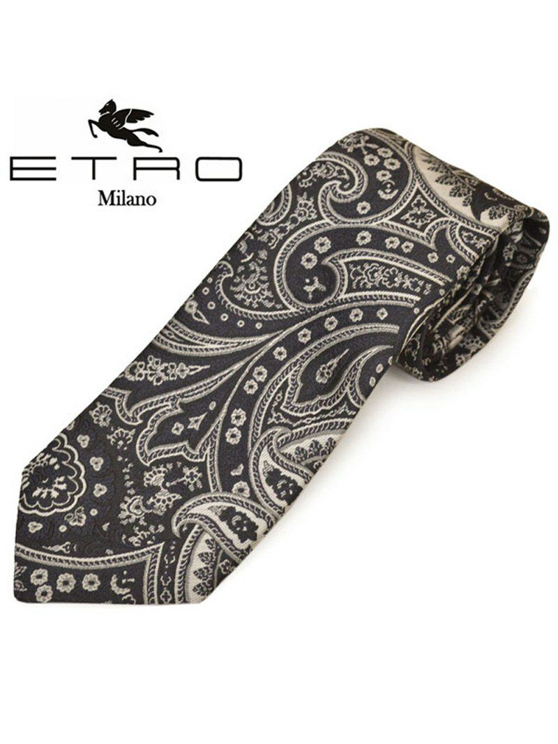 ネクタイ エトロ メンズ ETRO ペイズリー柄シルクネクタイ(サイズ剣幅8cm)eet20s001 3035-001 ブラック OEO