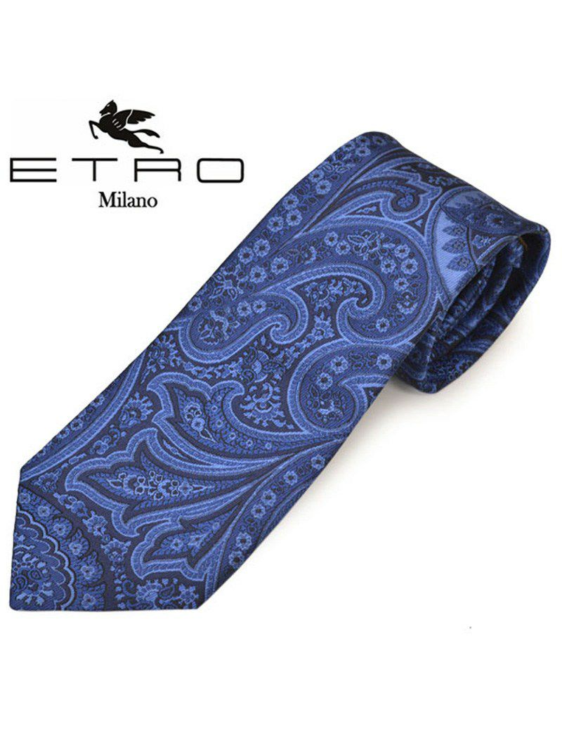 ネクタイ エトロ メンズ ETRO ペイズリー柄シルクネクタイ(サイズ剣幅8cm)eet20s002 3035-200 ブルー OEO