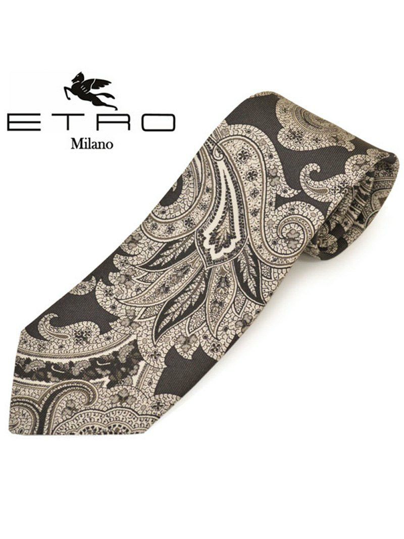 ネクタイ エトロ メンズ ETRO ペイズリー柄シルクネクタイ(サイズ剣幅8cm)eet20s014 5113-001 ブラック OEO