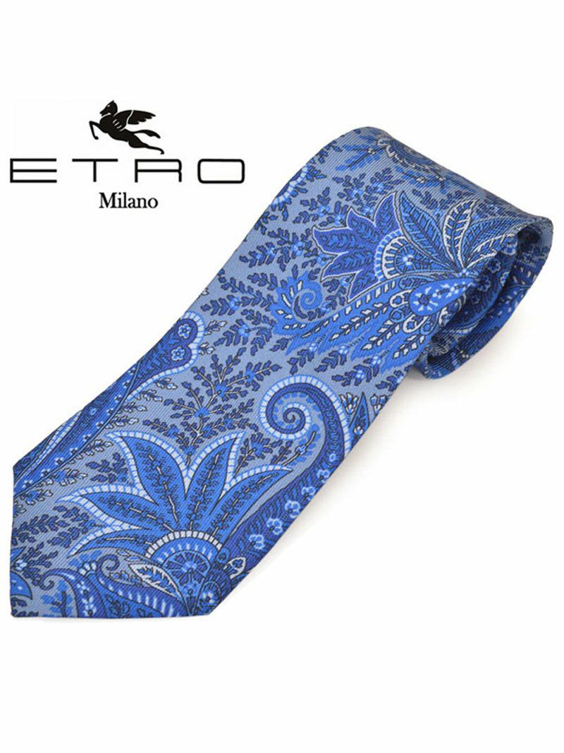 ネクタイ エトロ メンズ ETRO ペイズリー柄シルクネクタイ(サイズ剣幅8cm)eet20s018 5119-200 ブルー OEO