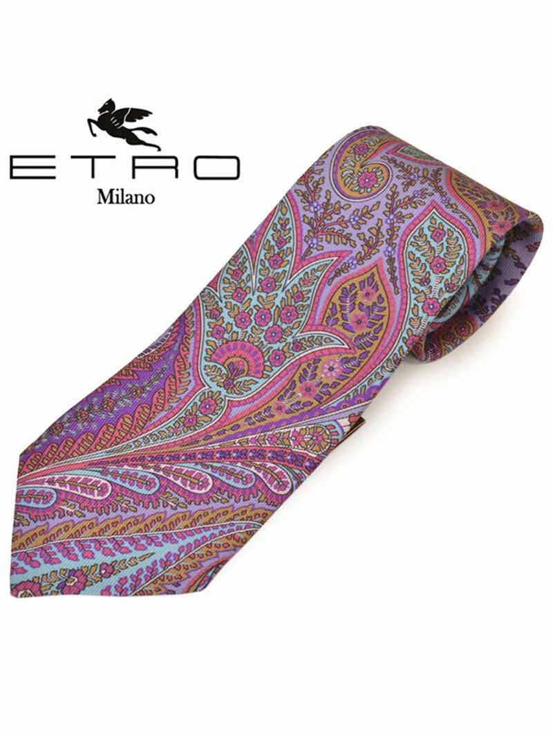 ネクタイ エトロ メンズ ETRO ペイズリー柄シルクネクタイ(サイズ剣幅8cm)eet20s019 5119-400 パープル OEO