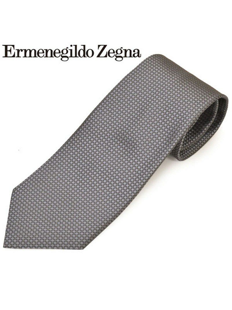 ネクタイ エルメネジルドゼニア メンズ Ermenegildo Zegna スクエア柄シルクネクタイ(サイズ剣幅8cm)eez20s007 Z7D02-A グレー OEO