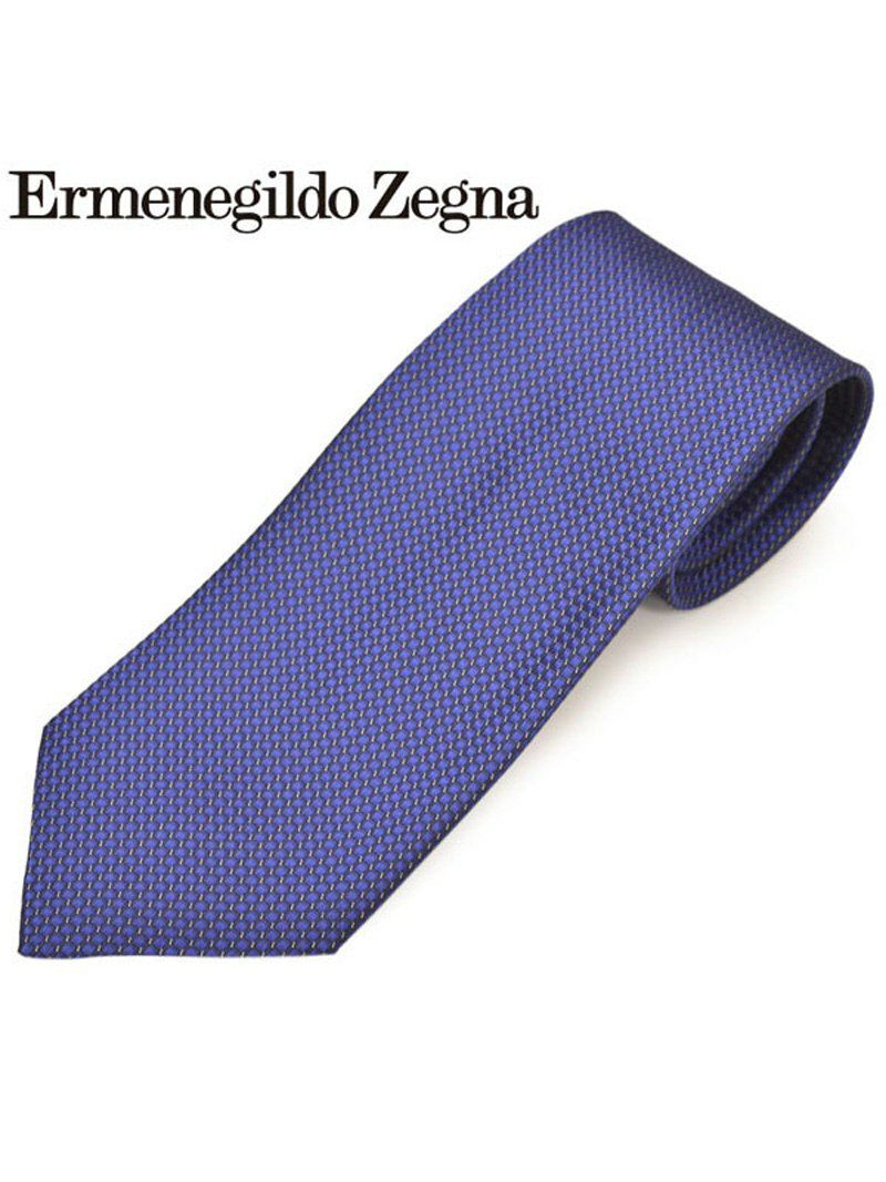 ネクタイ エルメネジルドゼニア メンズ Ermenegildo Zegna スクエア柄シルクネクタイ(サイズ剣幅8cm)eez20s008 Z7D02-D ネイビー OEO