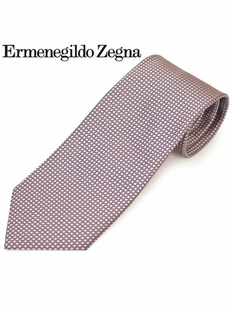 ネクタイ エルメネジルドゼニア メンズ Ermenegildo Zegna スクエア柄シルクネクタイ(サイズ剣幅8cm)eez20s010 Z7D02-F ピンク OEO