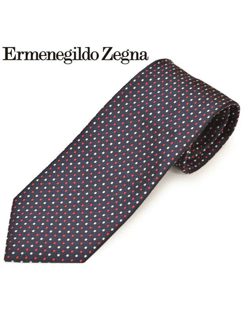 ネクタイ エルメネジルドゼニア メンズ Ermenegildo Zegna ドット柄シルクネクタイ(サイズ剣幅8cm)eez20s012 Z7D03-A ネイビー OEO