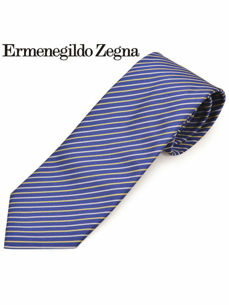 ネクタイ エルメネジルドゼニア メンズ Ermenegildo Zegna ストライプ柄シルクネクタイ(サイズ剣幅8cm)eez20s021 Z7D08-C ネイビー OEO