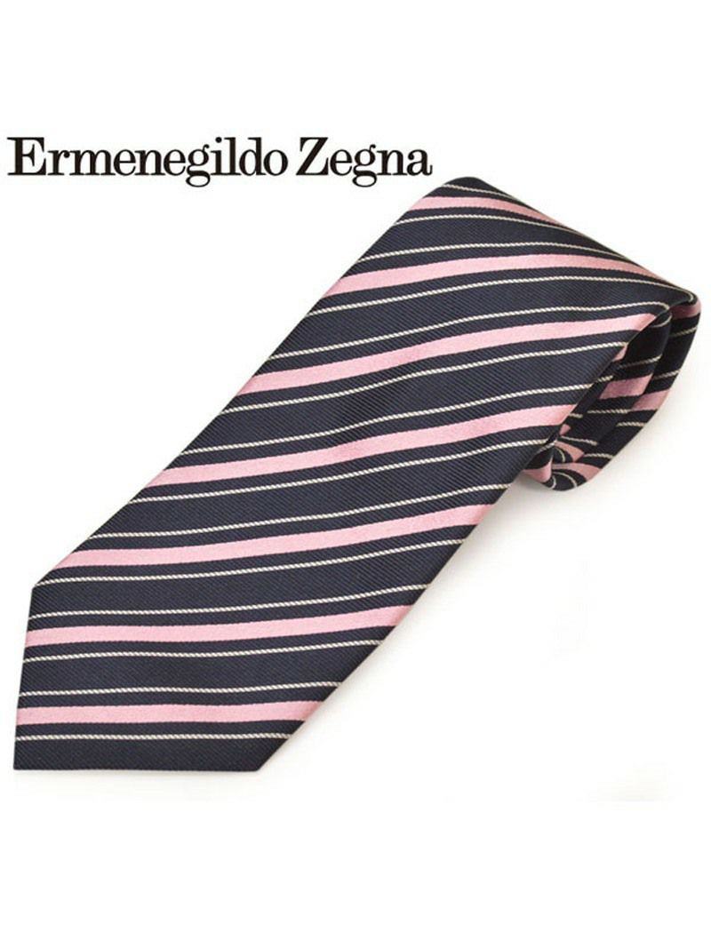 ネクタイ エルメネジルドゼニア メンズ Ermenegildo Zegna ストライプ柄シルクネクタイ(サイズ剣幅8cm)eez20s024 Z7D06-D ピンク OEO