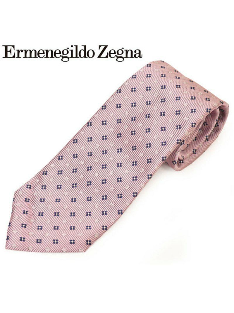 ネクタイ エルメネジルドゼニア メンズ Ermenegildo Zegna 小花/フラワー柄シルクネクタイ(サイズ剣幅8cm)eez20s029 Z7D06-E ピンク OEO