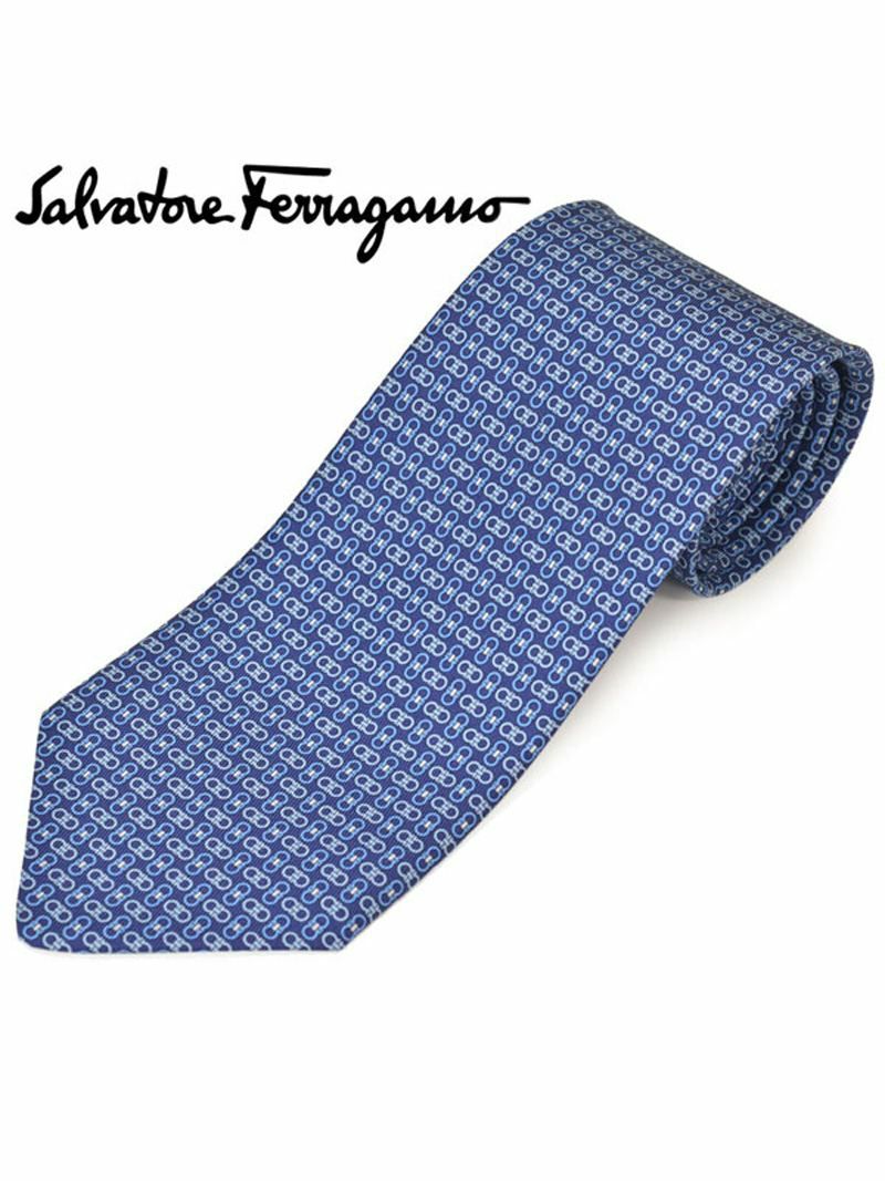 ネクタイ サルバトーレフェラガモ Salvatore Ferragamo メンズ ガンチーニ柄シルクネクタイ(サイズ剣幅8cm)efg20s005 357403-002 ブルー OEO