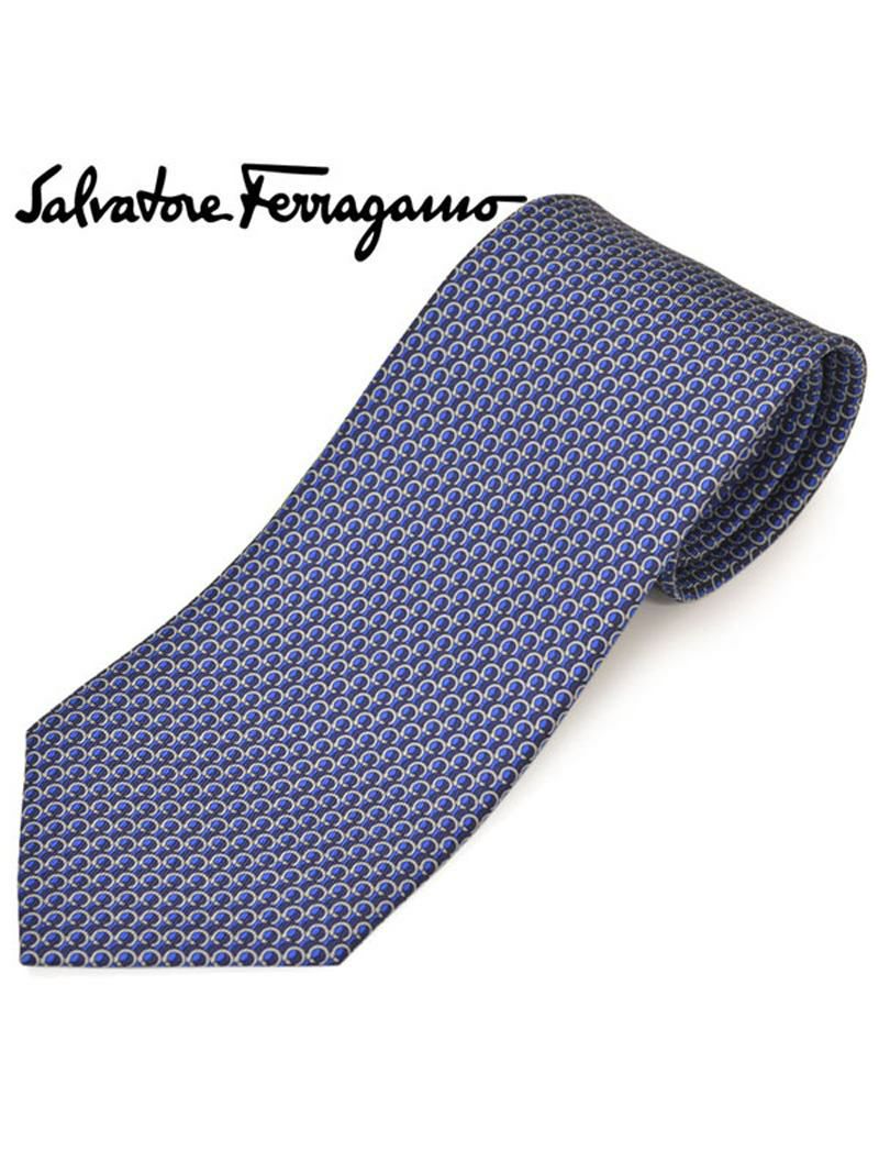 ネクタイ サルバトーレフェラガモ Salvatore Ferragamo メンズ ガンチーニ柄シルクネクタイ(サイズ剣幅8cm)efg20s007 357720-003 ブルー OEO