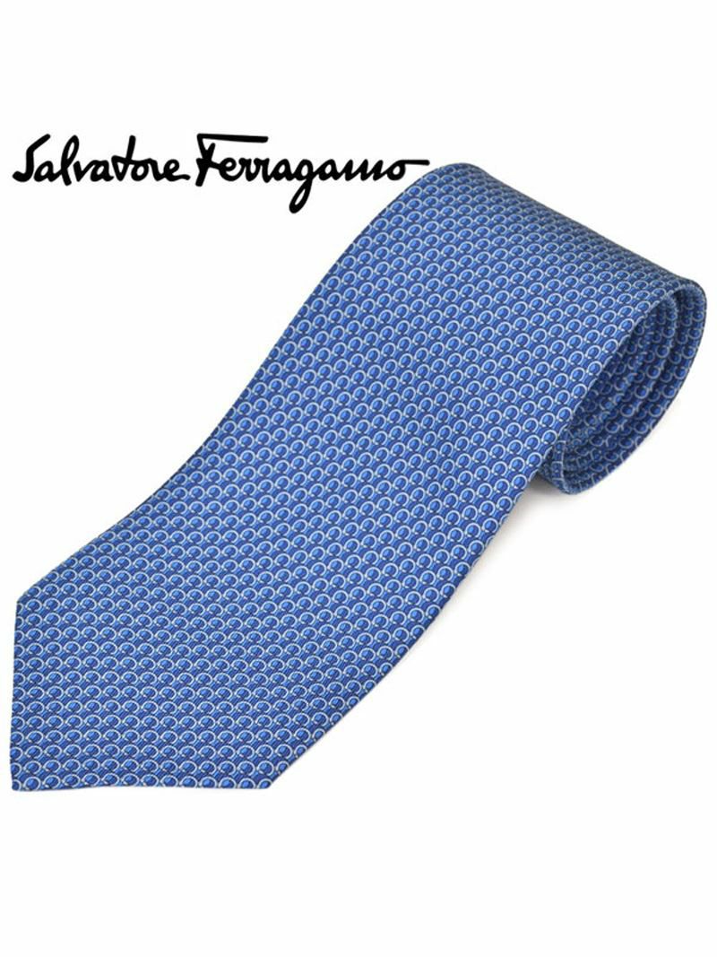 ネクタイ サルバトーレフェラガモ Salvatore Ferragamo メンズ ガンチーニ柄シルクネクタイ(サイズ剣幅8cm)efg20s008 357720-004 ブルー OEO