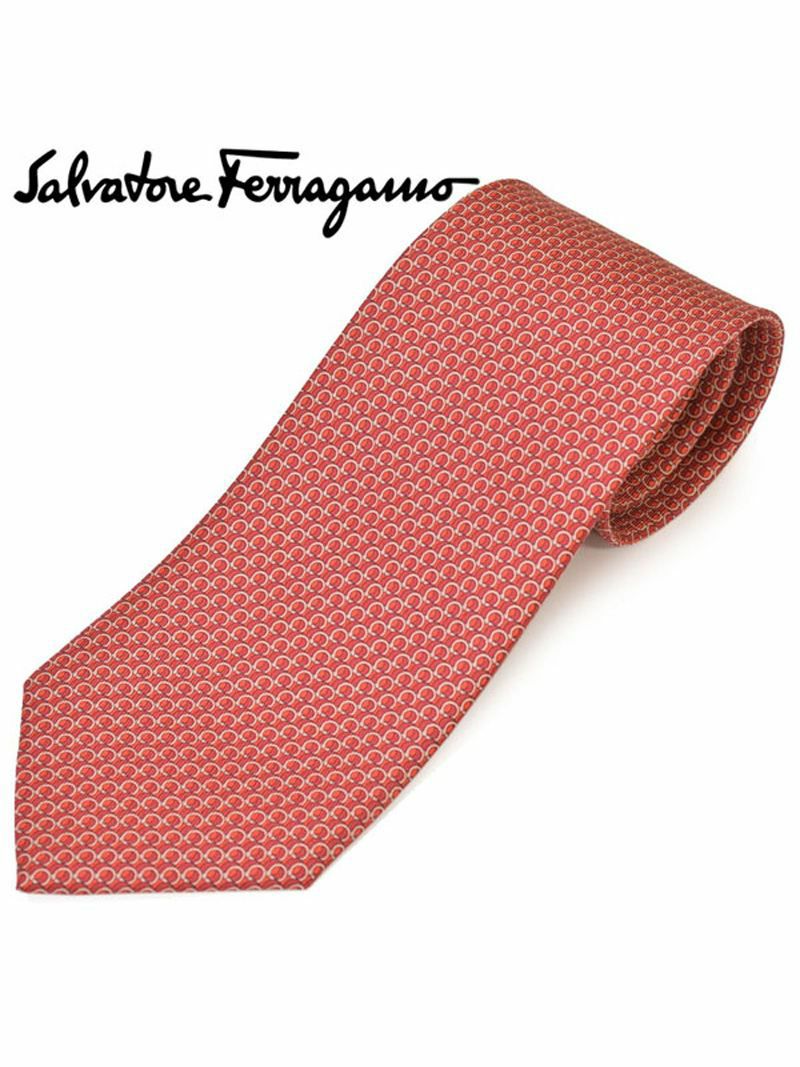 ネクタイ サルバトーレフェラガモ Salvatore Ferragamo メンズ ガンチーニ柄シルクネクタイ(サイズ剣幅8cm)efg20s009 357720-008 レッド OEO