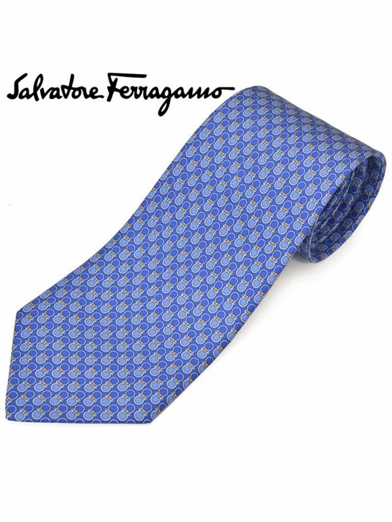 ネクタイ サルバトーレフェラガモ Salvatore Ferragamo メンズ ガンチーニ柄シルクネクタイ(サイズ剣幅8cm)efg20s012 358762-002 ブルー OEO