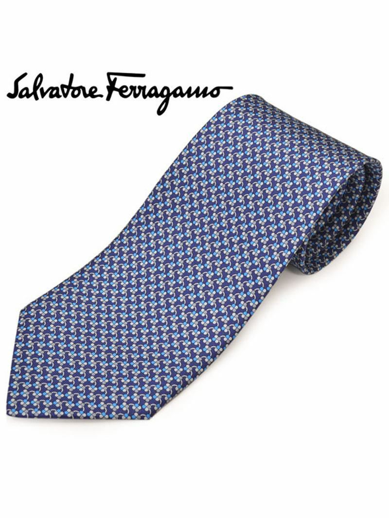 ネクタイ サルバトーレフェラガモ Salvatore Ferragamo メンズ フラワー/花柄シルクネクタイ(サイズ剣幅8cm)efg20s047 358795-001 ネイビー/ブルー OEO